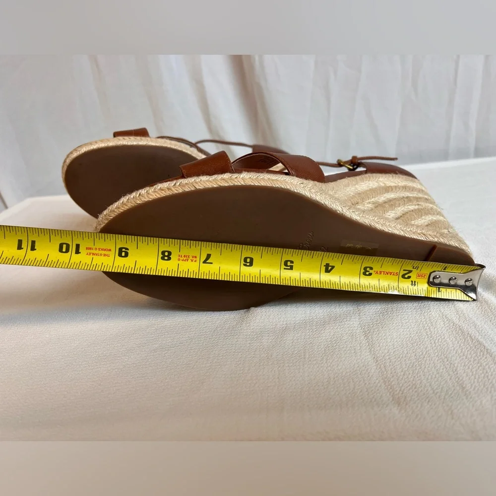 J. Crew womens leather espadrille wedge sandal - Picture 6 of 9
